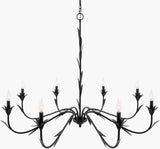 Lustre Iron Chandelier, Powder Coated Black (LSTR-007)