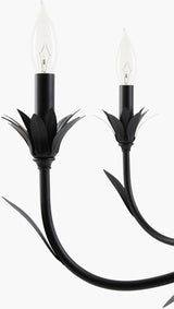 Lustre Iron Chandelier, Powder Coated Black (LSTR-007)