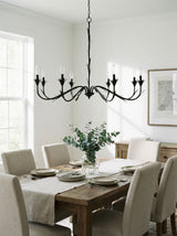 Lustre Iron Chandelier, Powder Coated Black (LSTR-007)