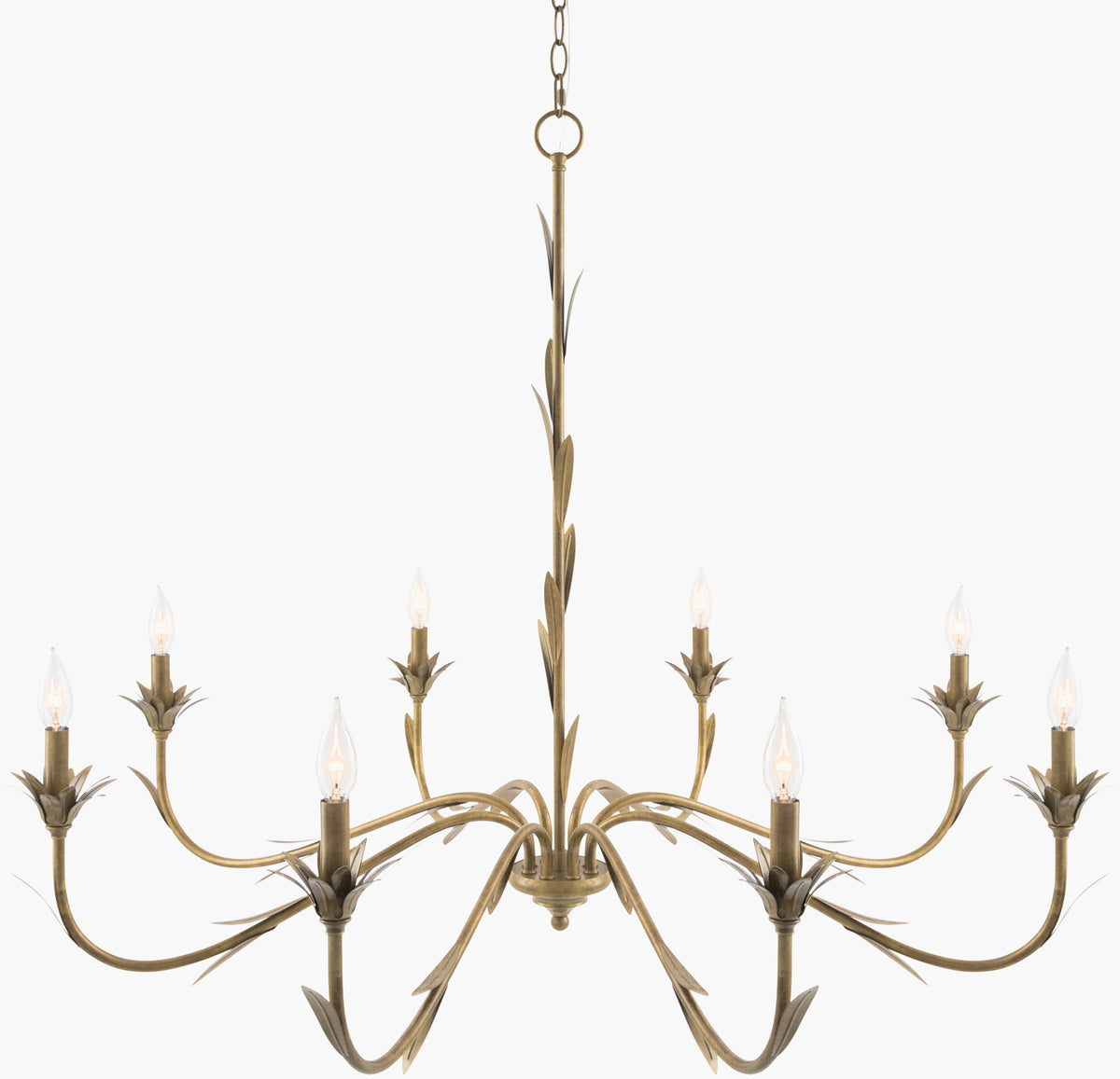 Lustre Iron Chandelier, Powder Coated Gold (LSTR-008)