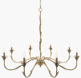 Lustre Iron Chandelier, Powder Coated Gold (LSTR-008)