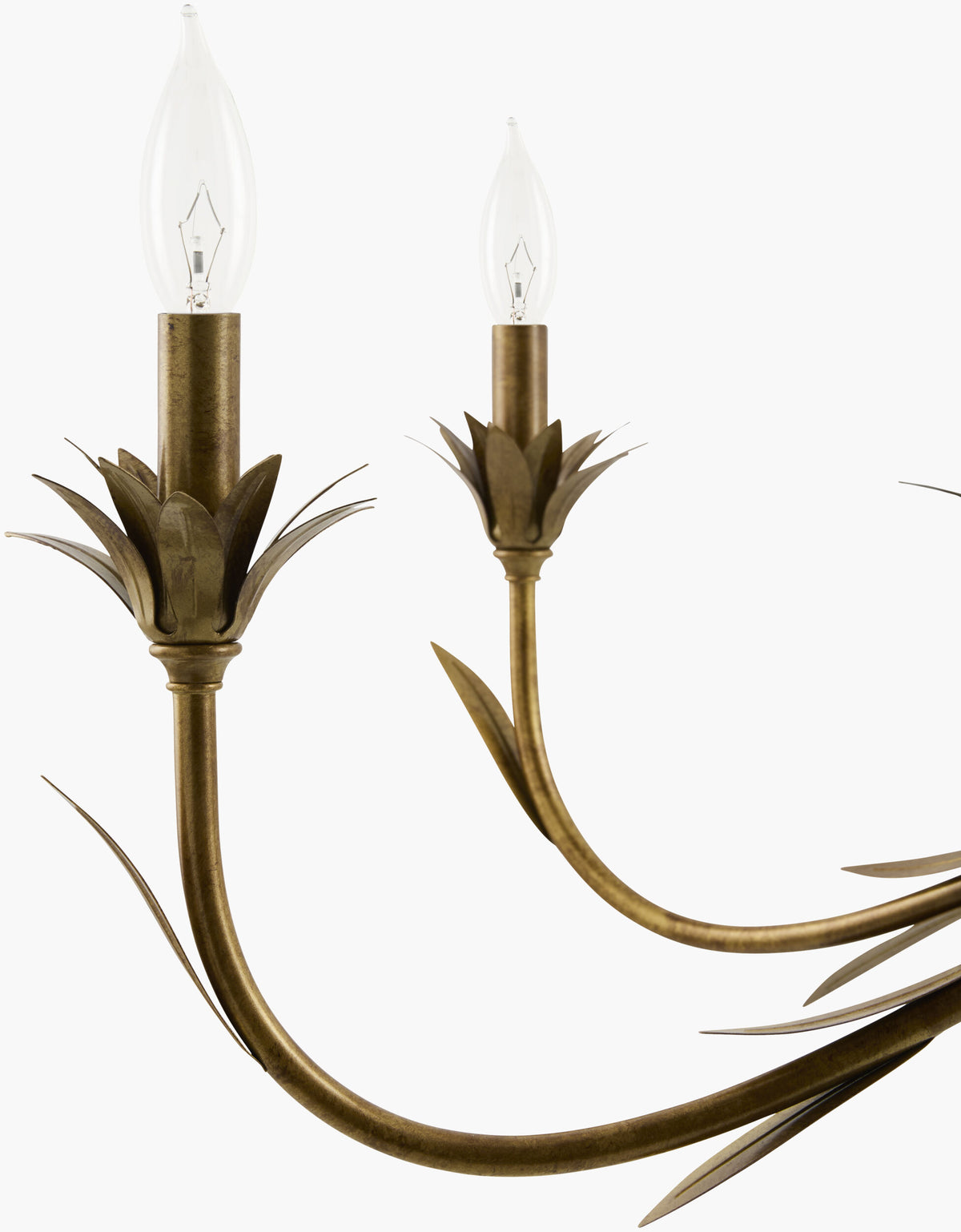 Lustre Iron Chandelier, Powder Coated Gold (LSTR-008)
