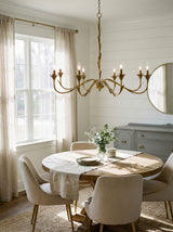 Lustre Iron Chandelier, Powder Coated Gold (LSTR-008)