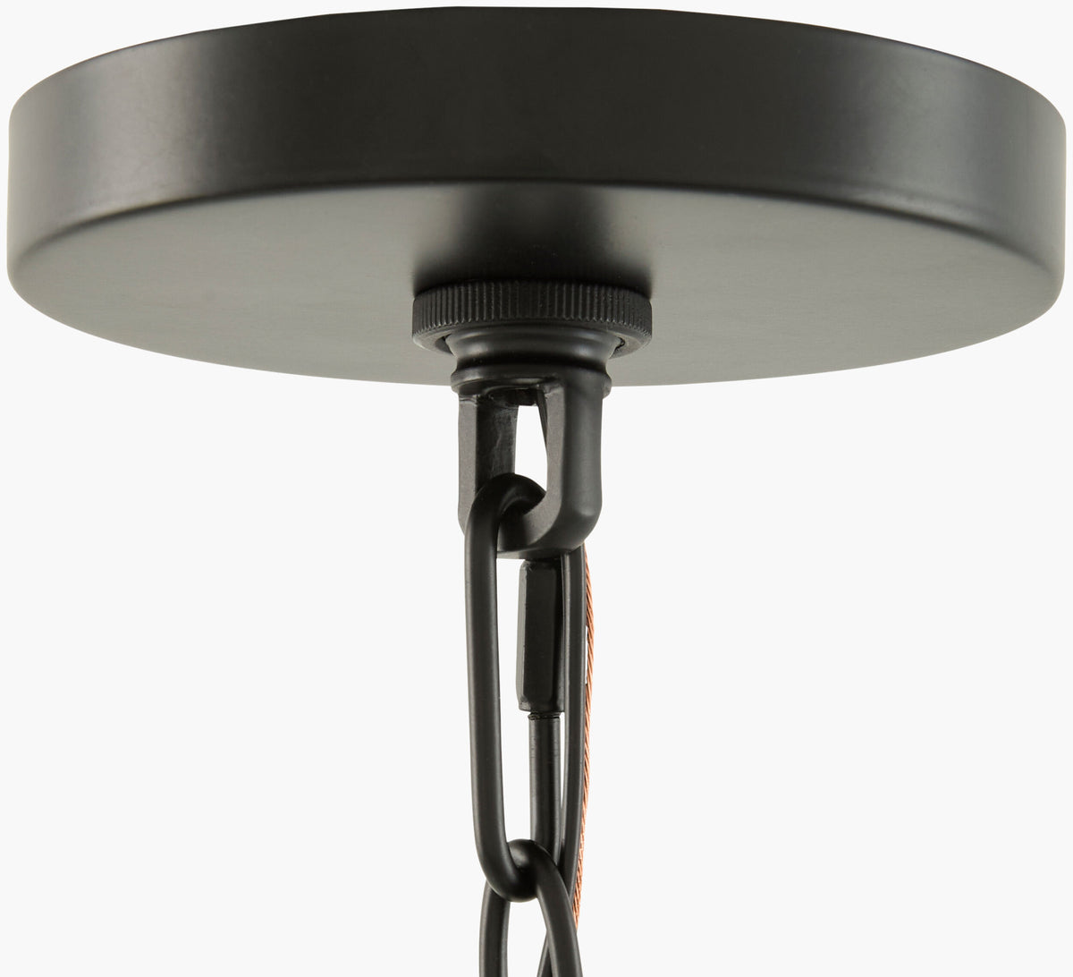 Lustre Iron Chandelier, Powder Coated Black (LSTR-009)