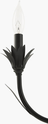 Lustre Iron Chandelier, Powder Coated Black (LSTR-009)