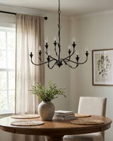 Lustre Iron Chandelier, Powder Coated Black (LSTR-009)