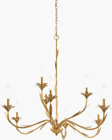 Lustre Iron Chandelier, Powder Coated Gold (LSTR-010)