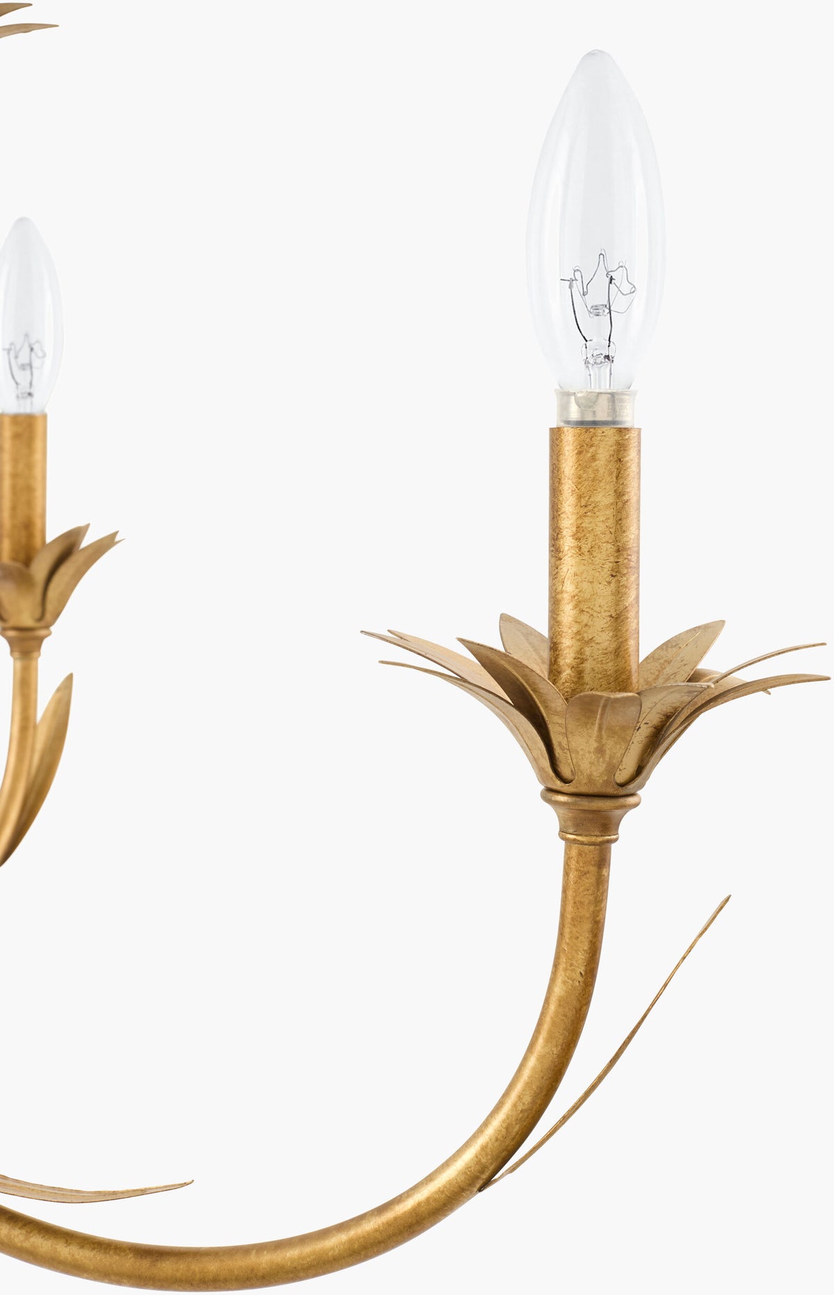 Lustre Iron Chandelier, Powder Coated Gold (LSTR-010)