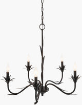 Lustre Iron Chandelier, Powder Coated Black (LSTR-011)