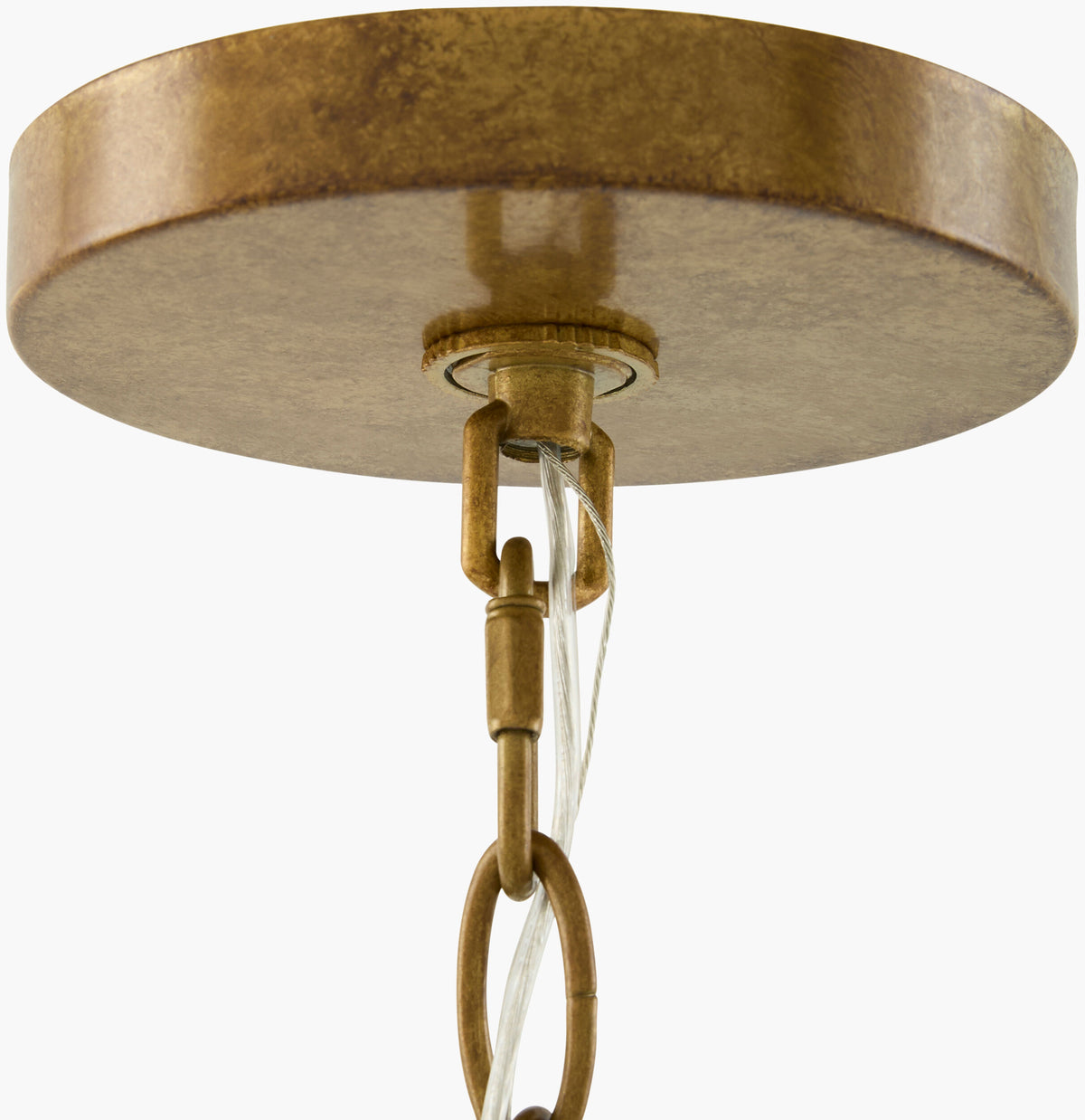 Lustre Iron Chandelier, Powder Coated Gold (LSTR-012)