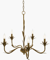 Lustre Iron Chandelier, Powder Coated Gold (LSTR-012)