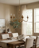 Lustre Iron Chandelier, Powder Coated Gold (LSTR-012)