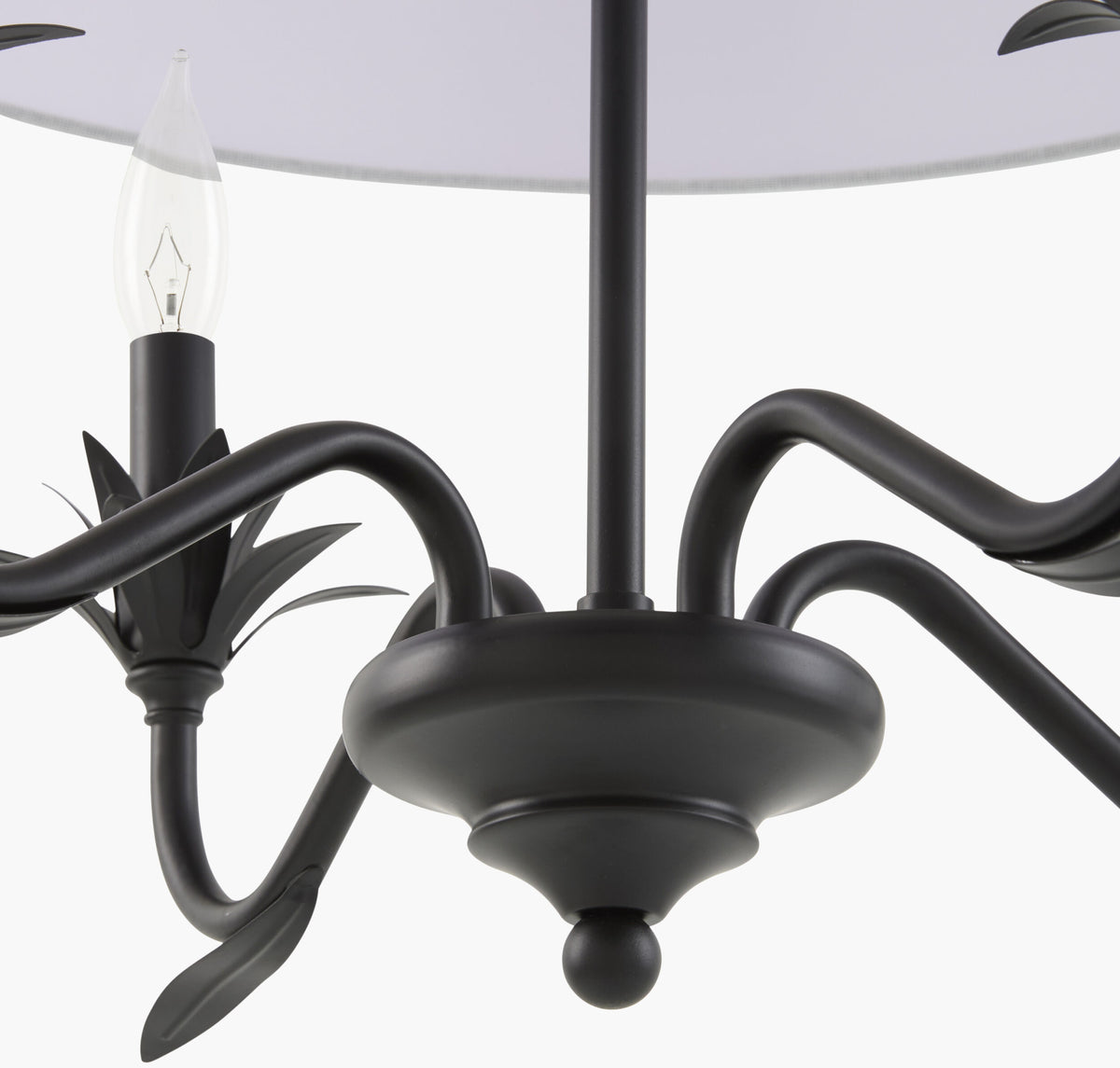 Lustre Iron Chandelier, Powder Coated Black (LSTR-013)