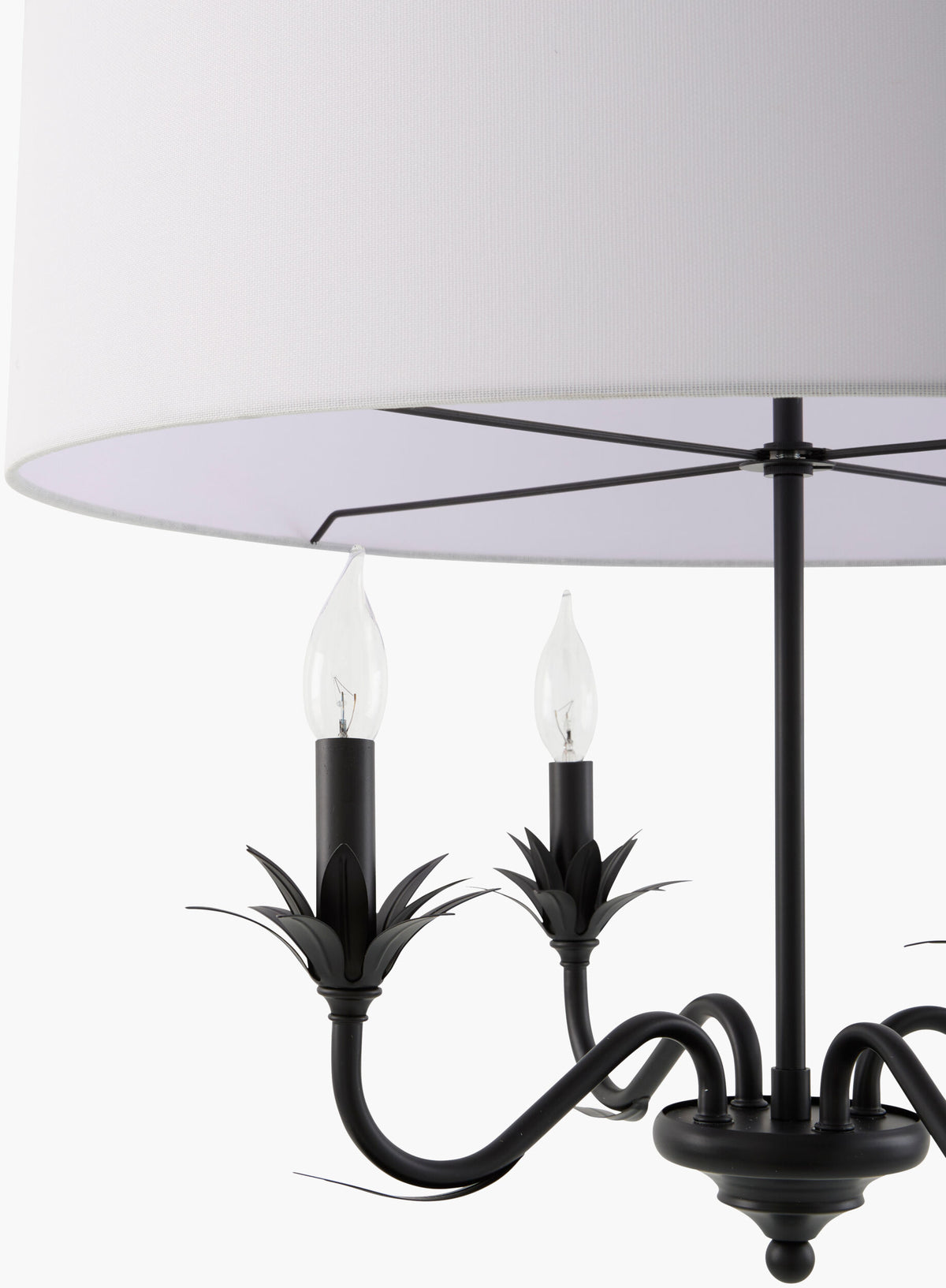 Lustre Iron Chandelier, Powder Coated Black (LSTR-013)