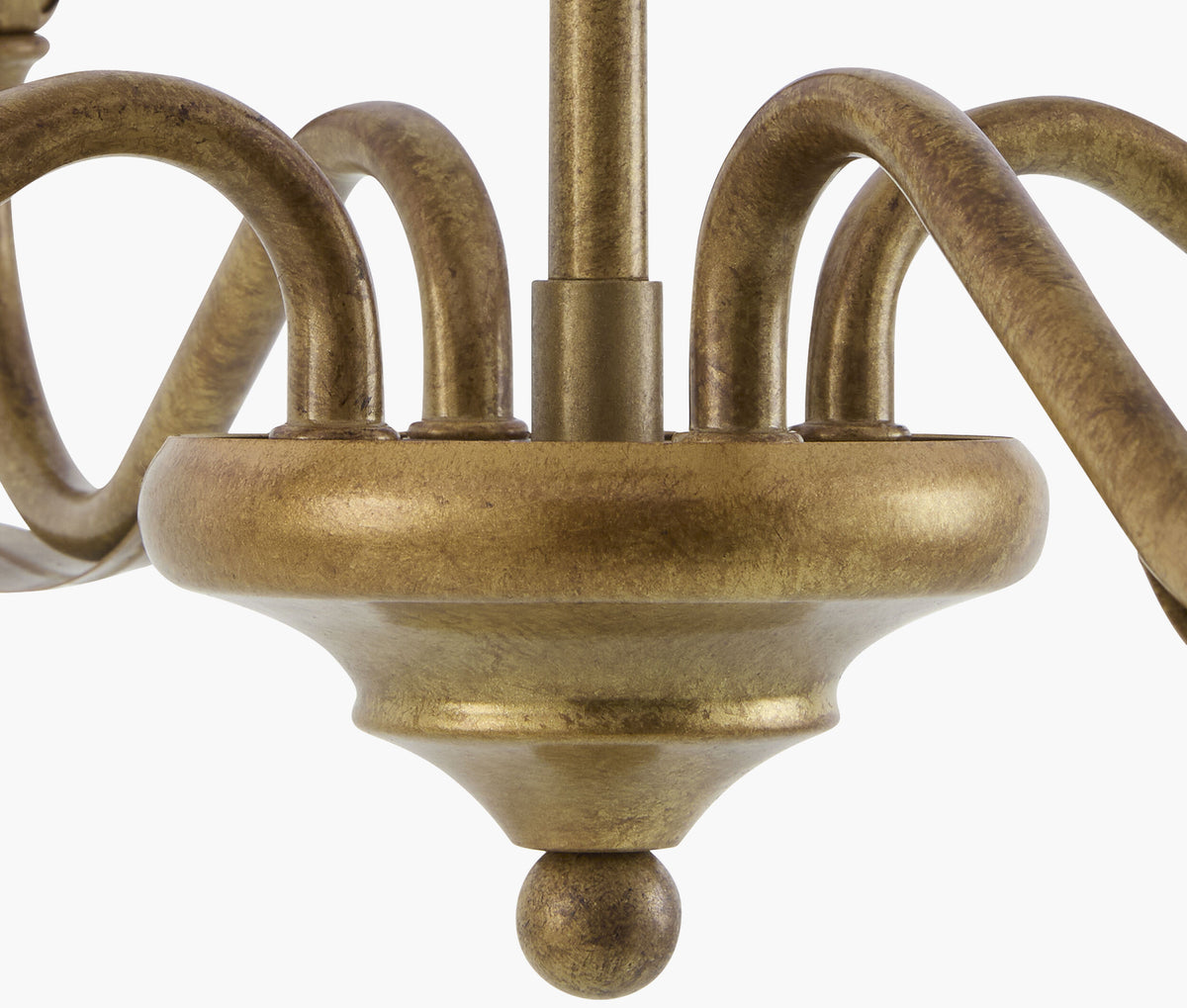 Lustre Iron Chandelier, Powder Coated Gold (LSTR-014)