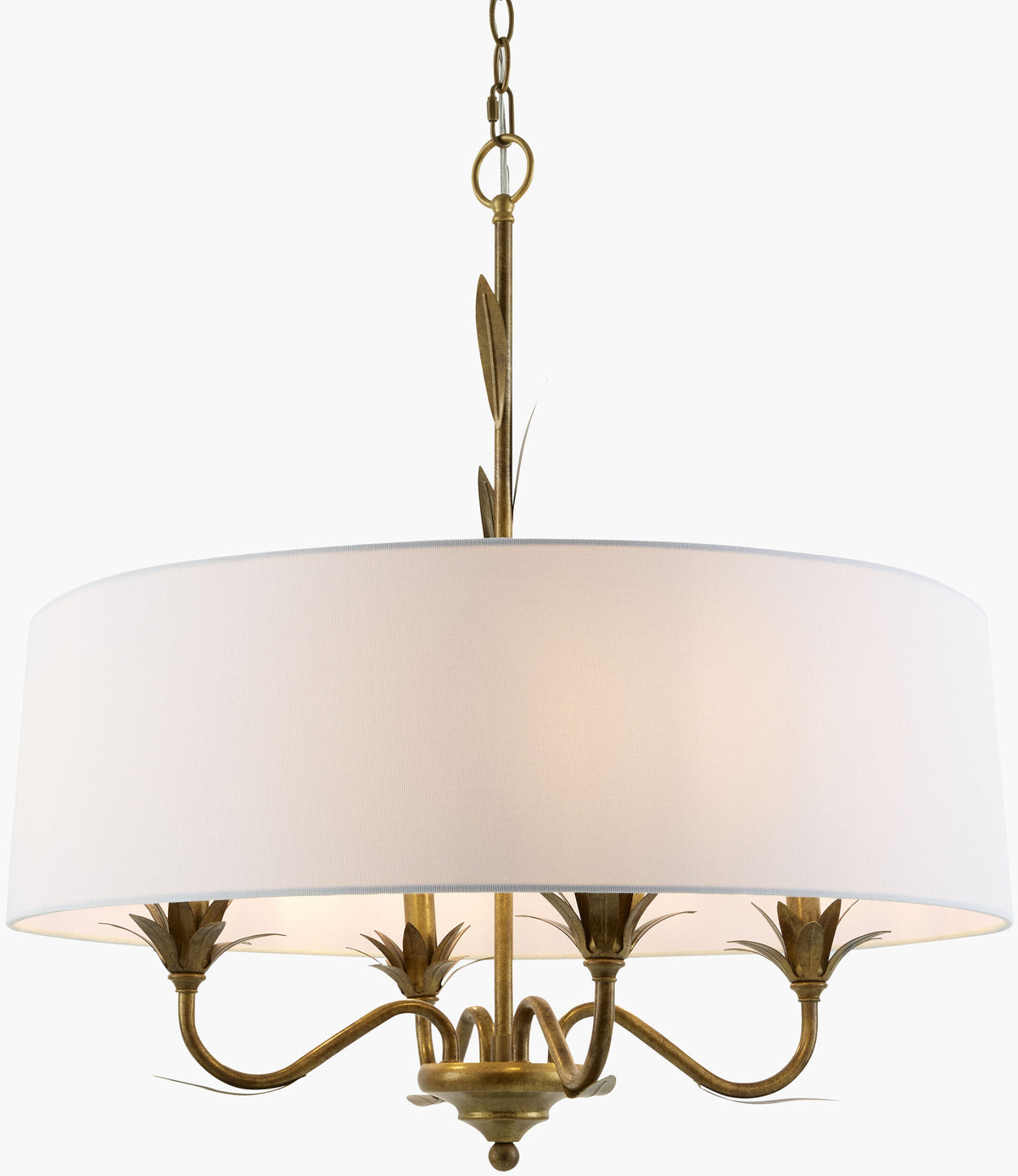 Lustre Iron Chandelier, Powder Coated Gold (LSTR-014)
