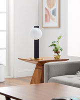 Lubango 16" Iron Table Lamp, Hand Painted Black