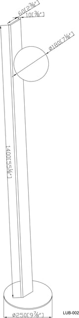 Lubango 55" Iron Floor Lamp, Hand Painted Black