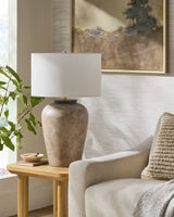 Lucero 30" Ceramic Table Lamp, Painted Dark Brown