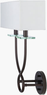 Livi 18" Iron Wall Sconce, Powder Coated Metallic Bronze, Translucent Clear