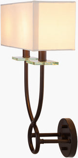Livi 18" Iron Wall Sconce, Powder Coated Metallic Bronze, Translucent Clear