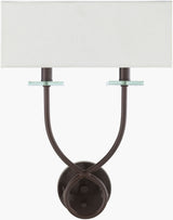 Livi 18" Iron Wall Sconce, Powder Coated Metallic Bronze, Translucent Clear