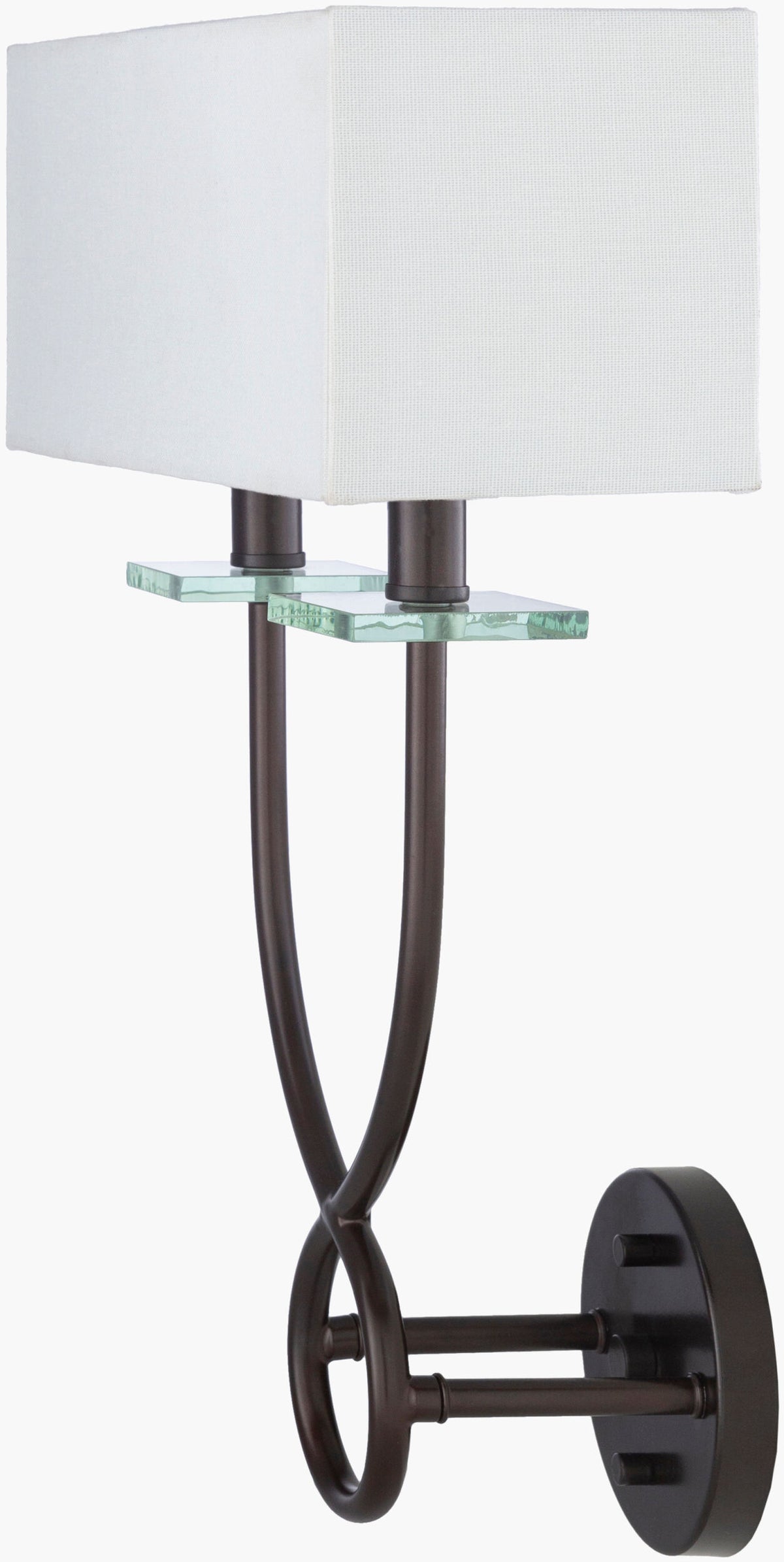 Livi 18" Iron Wall Sconce, Powder Coated Metallic Bronze, Translucent Clear