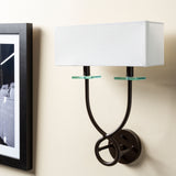 Livi 18" Iron Wall Sconce, Powder Coated Metallic Bronze, Translucent Clear
