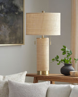Livonia 28" Rattan Table Lamp, Natural Tan