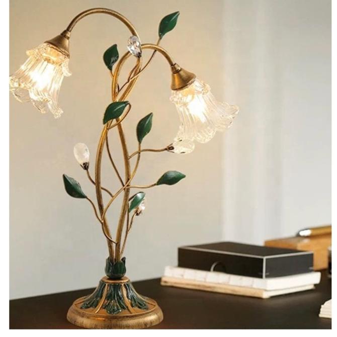 New French Floral Table Lamp