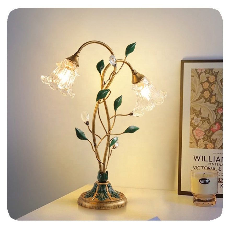 New French Floral Table Lamp