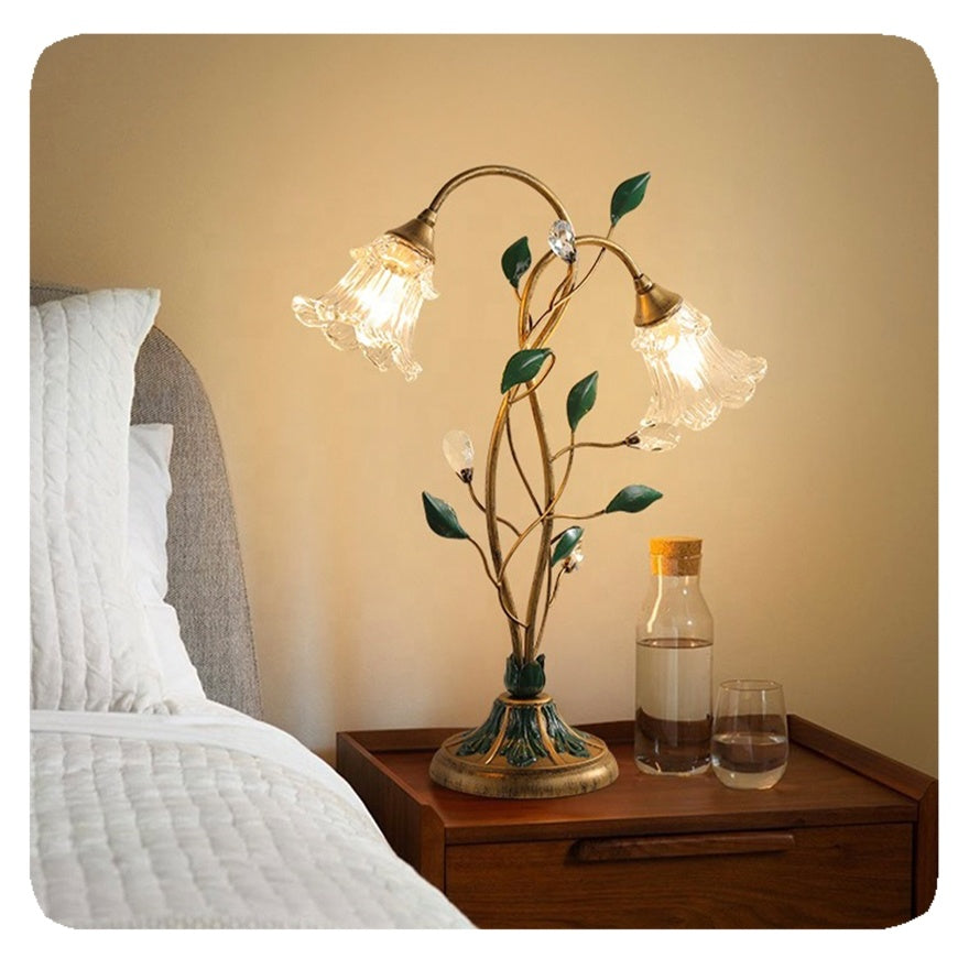 New French Floral Table Lamp