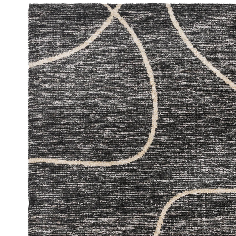 Cut-and-loop pile, 13 mm — Abstract Microfibre Living Room Rug — High-Low Pile, Modern, Mason