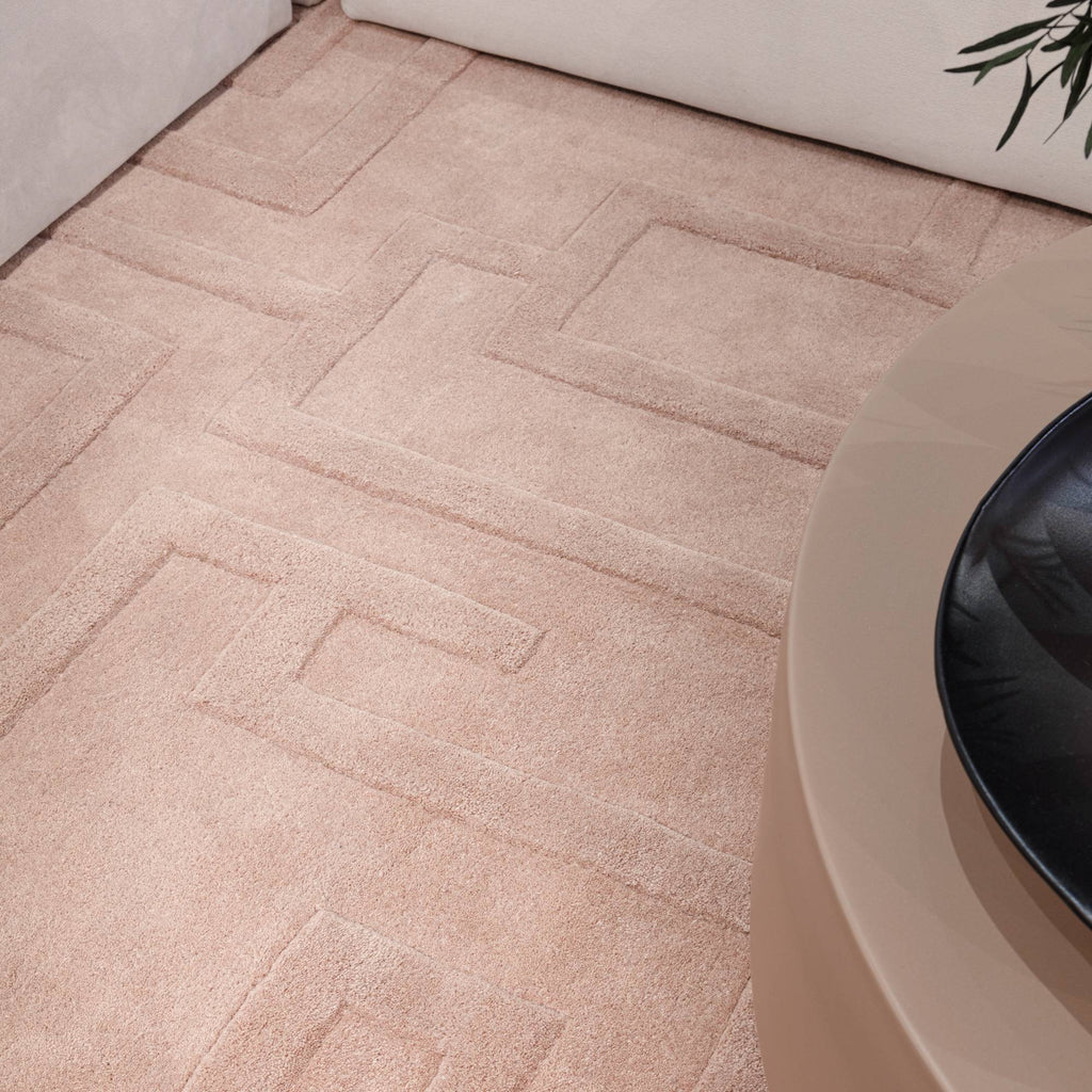 Maze Rug styled in a living room
