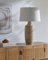 Mindra 28" Resin Table Lamp, Colored Brown