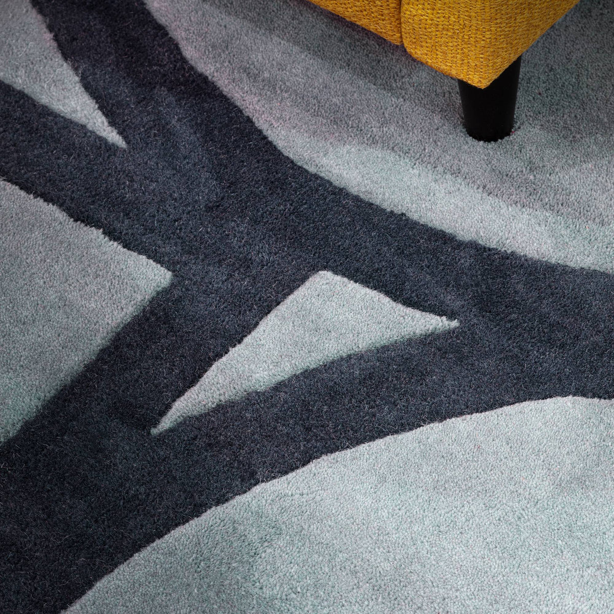Metro Rug styled in a living room