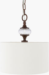 Maliyah Iron Pendant Light, Hand Painted Rust, Textured Clear