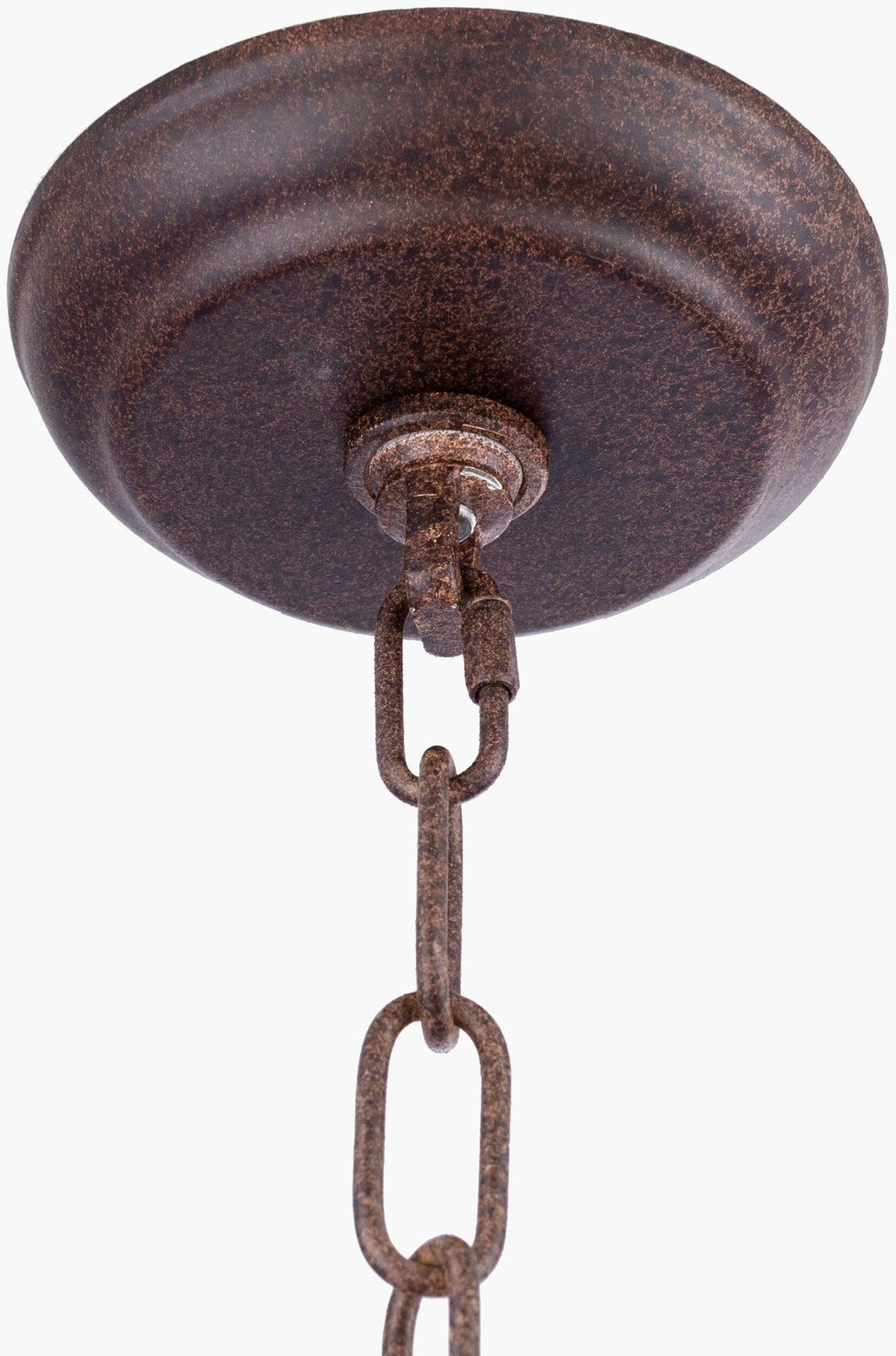 Maliyah Iron Pendant Light, Hand Painted Rust, Textured Clear