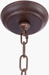 Maliyah Iron Pendant Light, Hand Painted Rust, Textured Clear