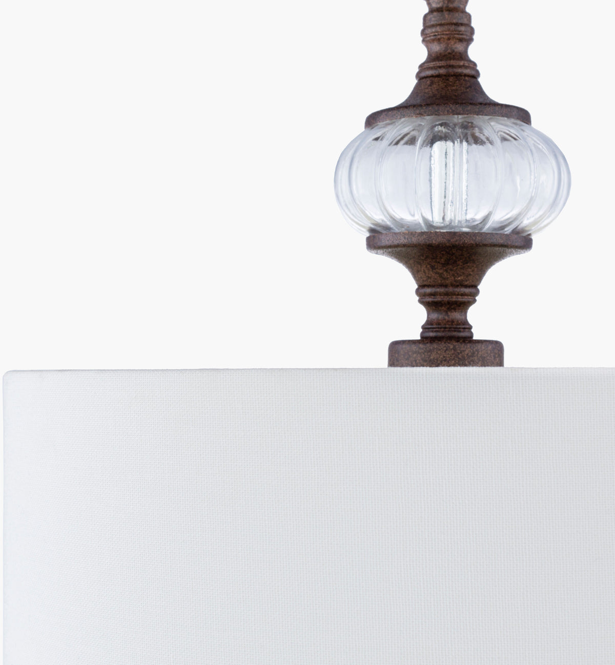 Maliyah Iron Pendant Light, Hand Painted Rust, Textured Clear