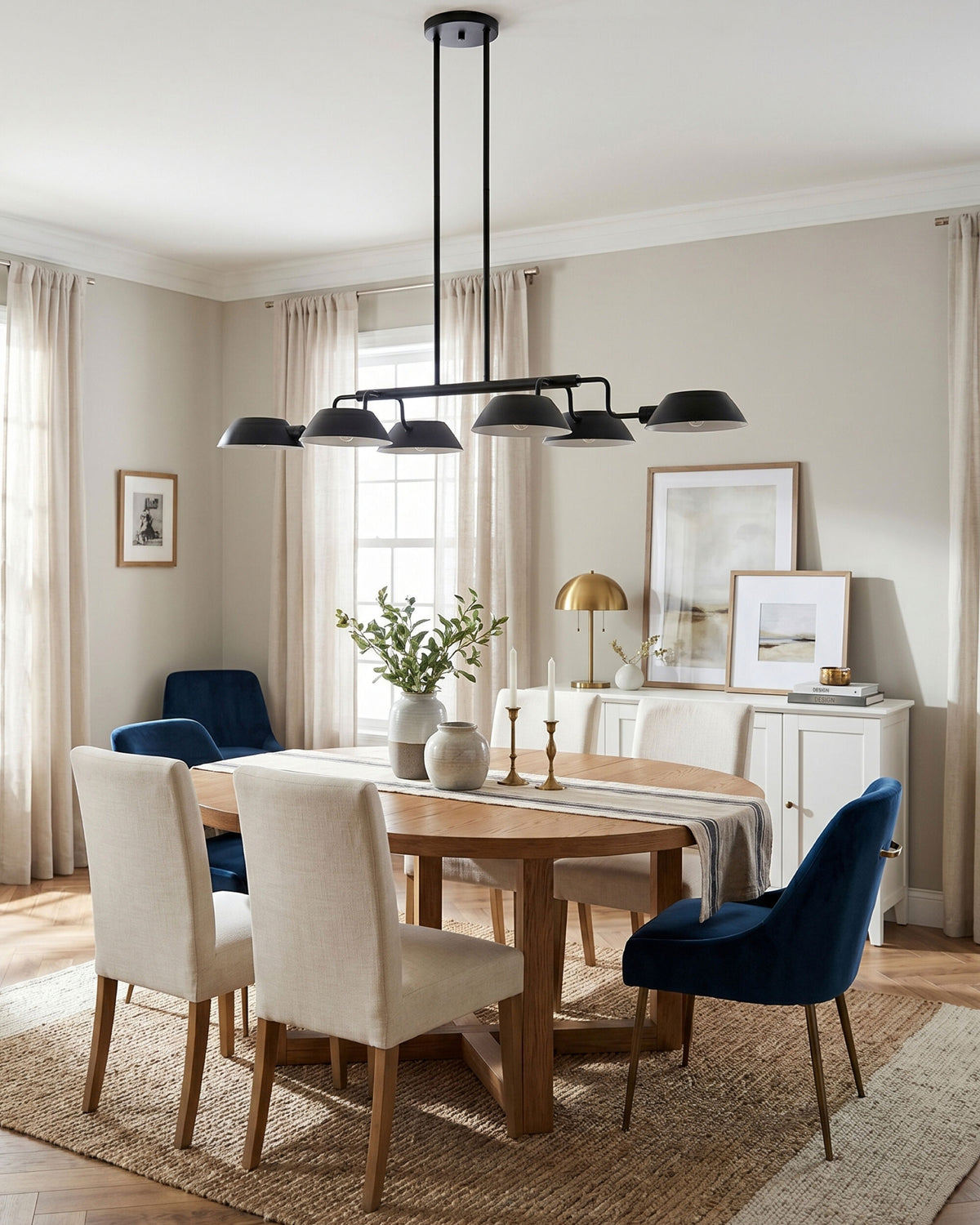 Mandoza Iron Chandelier, Painted Black (MNZ-002)