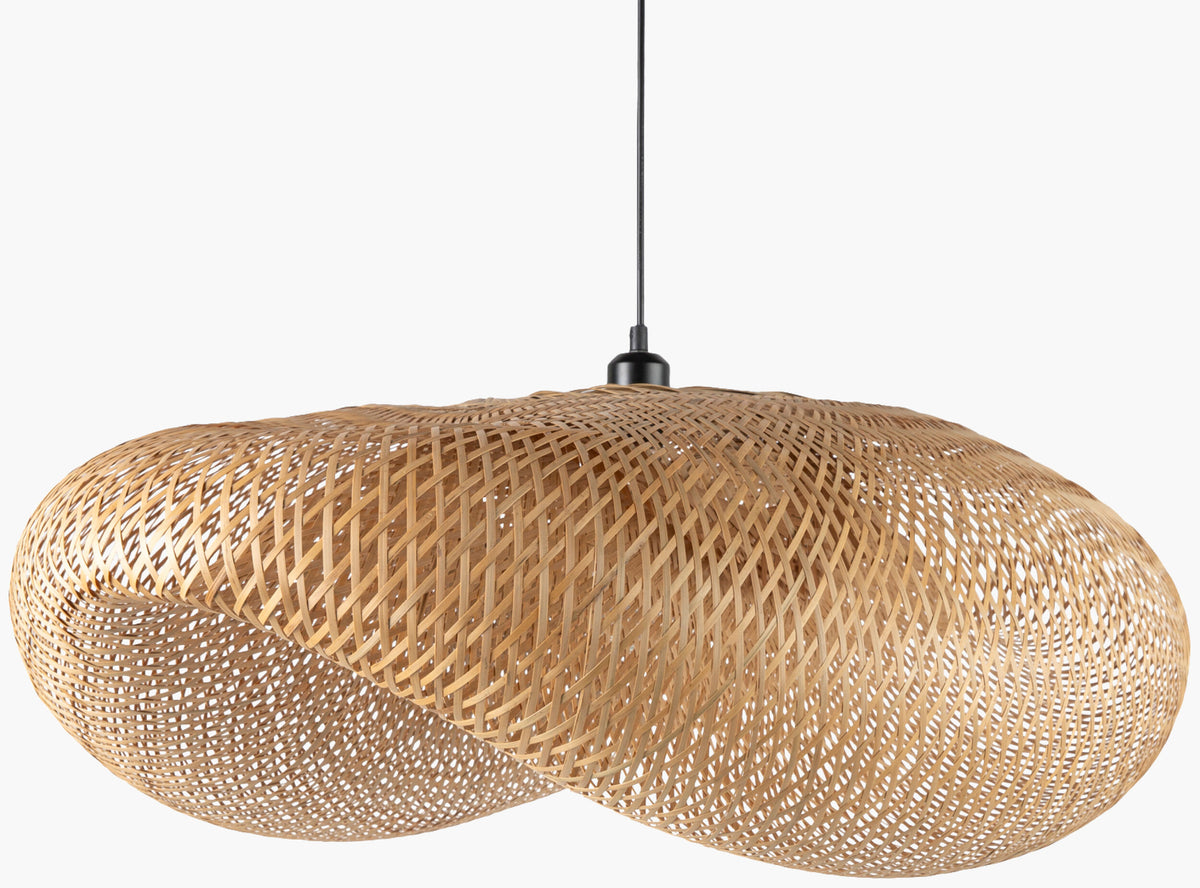 Montez Bamboo Pendant Light, Natural Black