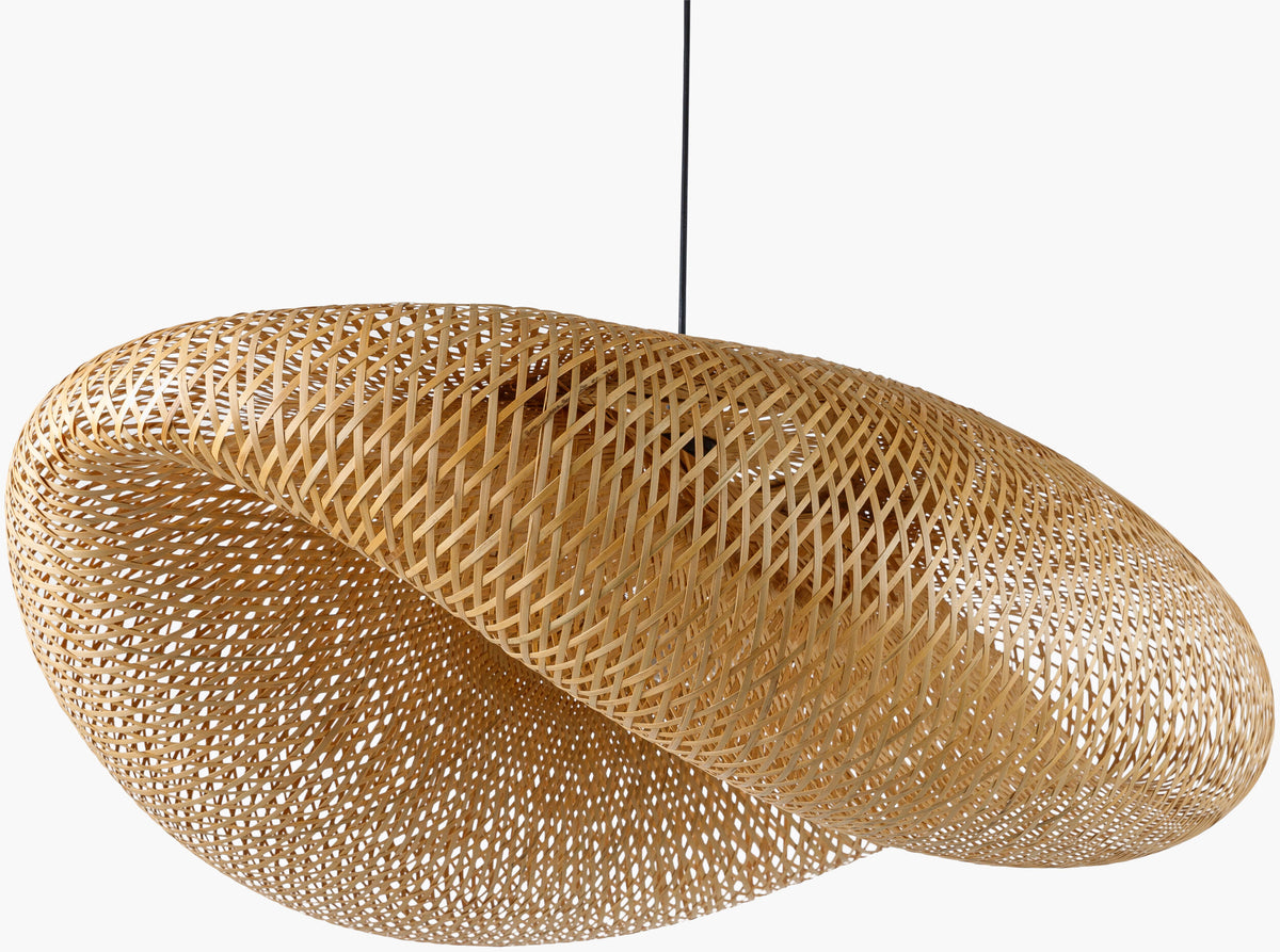 Montez Bamboo Pendant Light, Natural Black