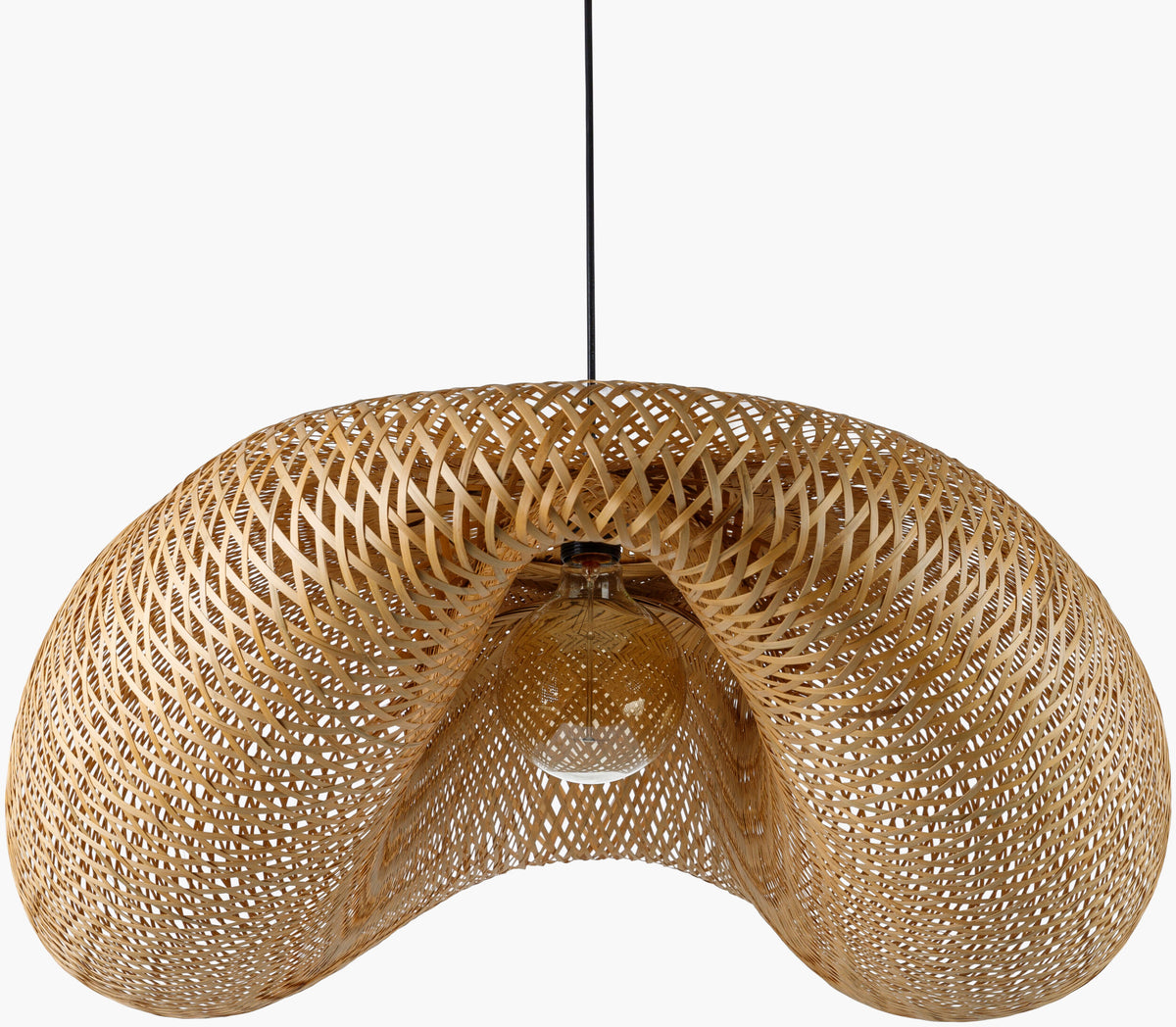 Montez Bamboo Pendant Light, Natural Black