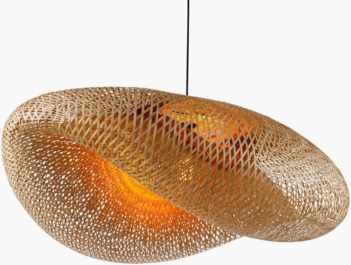 Montez Bamboo Pendant Light, Natural Black