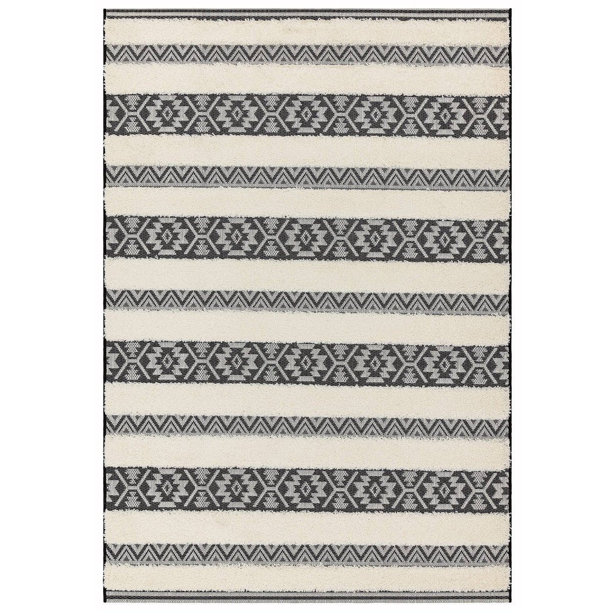 Monty Rug - MN03 Black/Cream Stripe