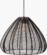 Mosella Rattan Pendant Light, Painted Black