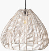 Mosella Rattan Pendant Light, Painted White