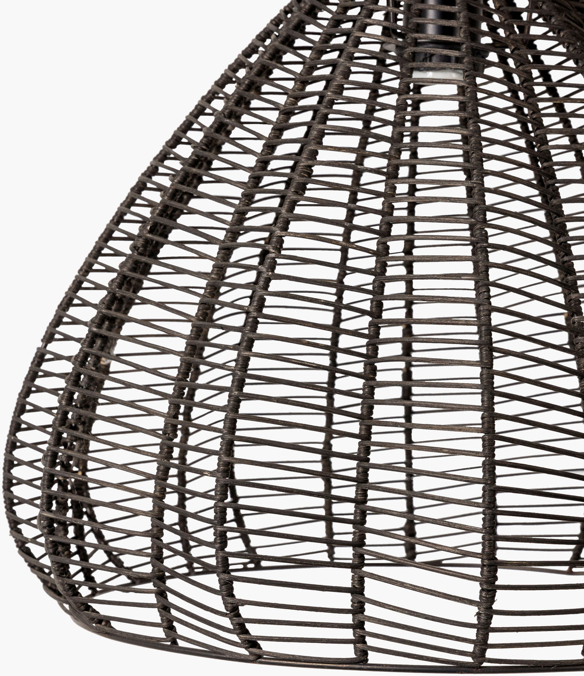 Mosella Rattan Pendant Light, Painted Black