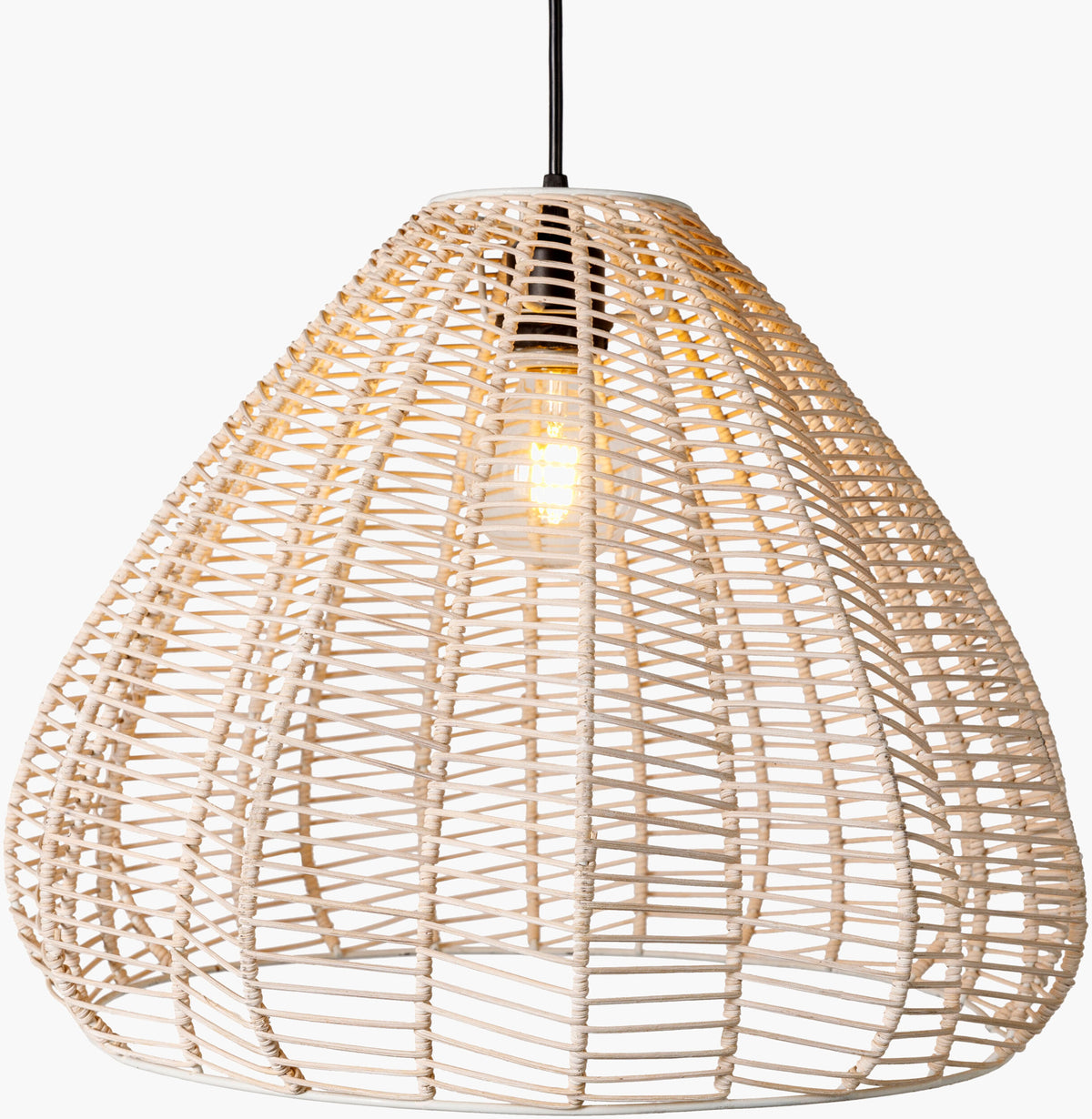 Mosella Rattan Pendant Light, Painted White